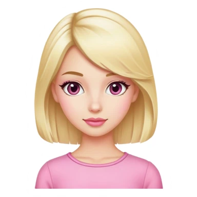 A coquette girl with blonde hair and pink cute clothing sticker