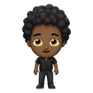 Chico con piel monera, pelo gis y negro, babarba oscura, baialando sticker