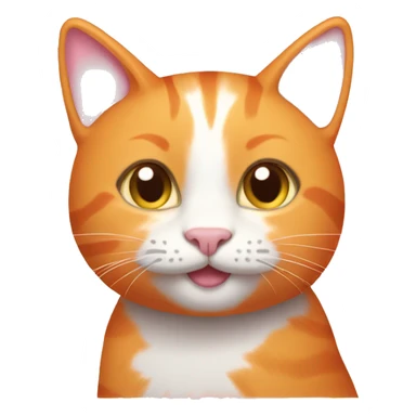 Orange cat with light pink hearts  sticker