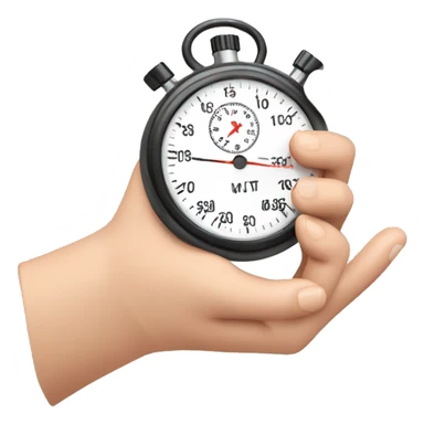 hand holding stopwatch sticker