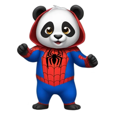 Panda dressed as spiderman sticker