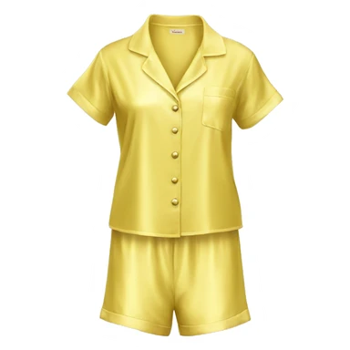Yellow silk pyjamas set sticker