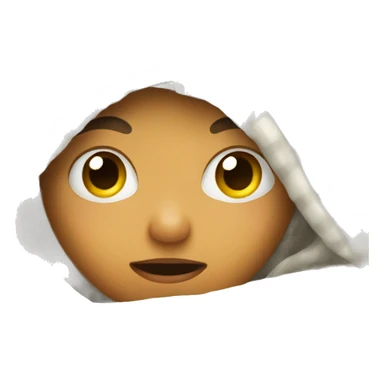 girl hiding under a blanket sticker