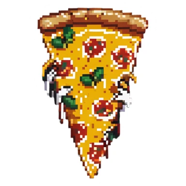 pizza slice with cheese stretching sticker