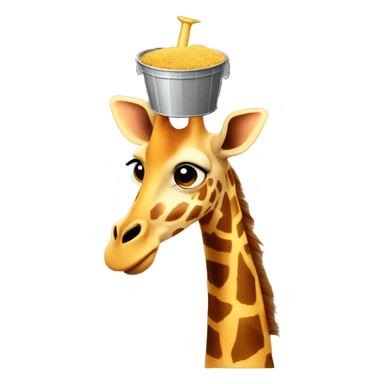  giraffe with a bucket on his head sticker