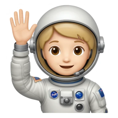 chibi astronaut waving, happy sticker
