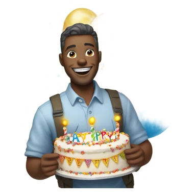 man happy birthday sticker