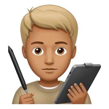 Man drawing on tablet sticker