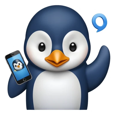 Upset pengu throwing phone sticker
