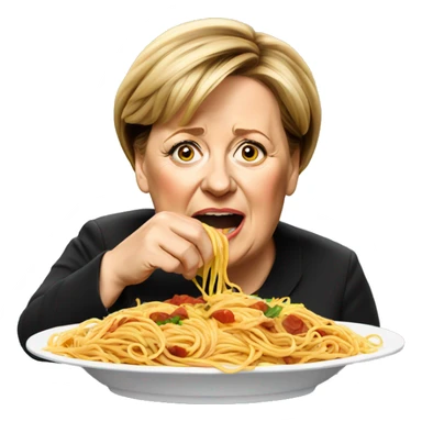 merkel eating spaghetti sticker