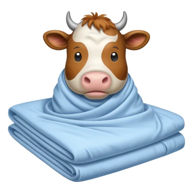 cartoon cow pressing bedsheets sticker