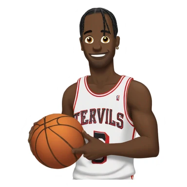 Travis Scott with a basketball sticker