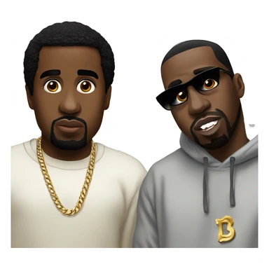 P Diddy with Kanye Weat sticker