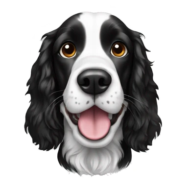 Three black and white springer spaniel sticker