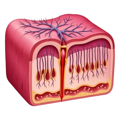 hair follicle cross-section, with pink colors sticker