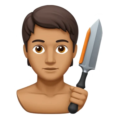 
half sculpture, with chisel, david sticker