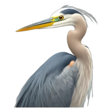 Heron with Yoann labeled fur sticker