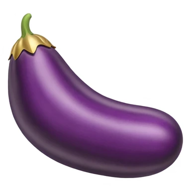 Eggplant from the side wearing a halo sticker