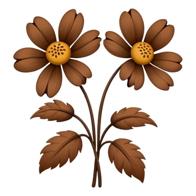 Brown flowers sticker