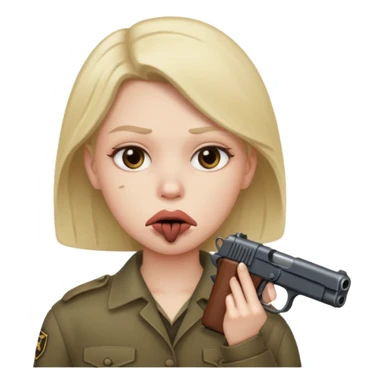 Gun in mouth sticker