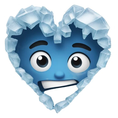 frozen broken heart. made of ice. like 💔. without face. only frozen broken heart sticker