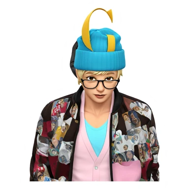 young man in stylish attire sticker