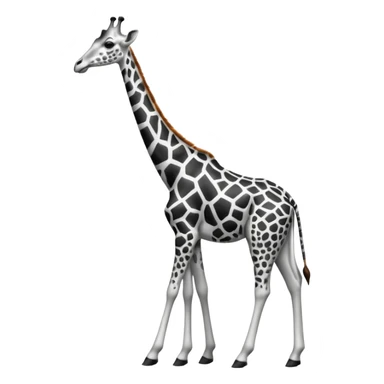Girafe noir et blanc juste avec des traits pour la délimitation  sticker