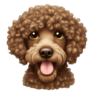 brown curly haired poodle sticker