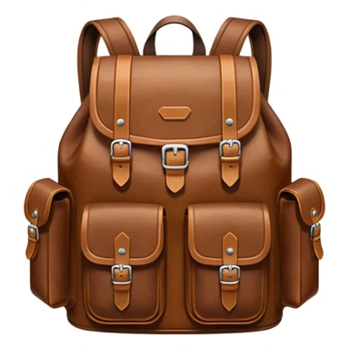 Draw a laether backpack using an front camera with a High-Angle Shot. sticker