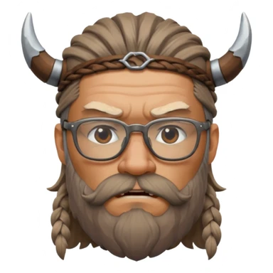 Glasses-Wearing wild viking büst sticker