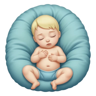 High resolution of   realistic full body sleepy baby distorted , no extra hybrid sticker