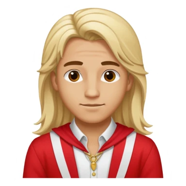 Adonis, Beauty God from Rome Mythology with long blonde hair, red and white outfit, sticker