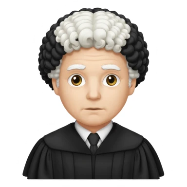 judge with white curly wig sticker