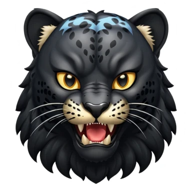 winged black leopard roaring sticker