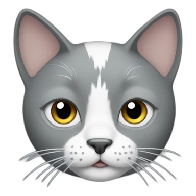 grey cat with white around his face sticker