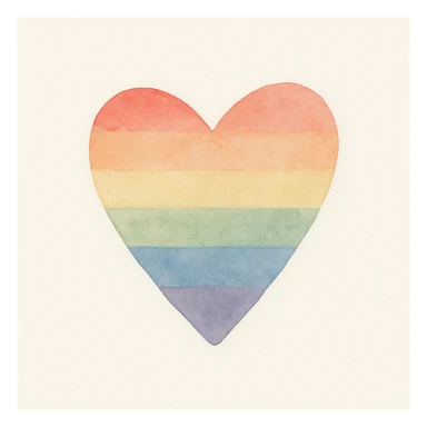 heart in rainbow pride colors, simple and bold, no text sticker