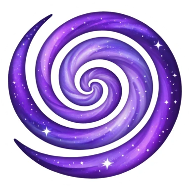 purple swirling galaxy with stars sticker