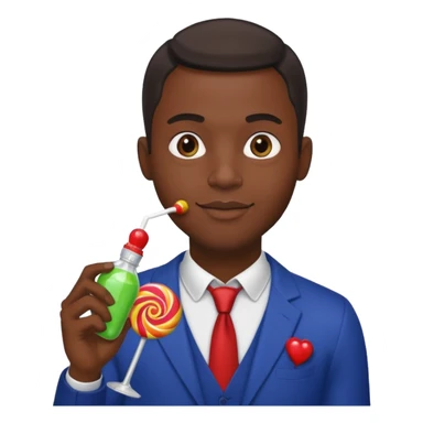 Sexy black man hold a bottle and a lollipop sticker