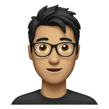 white guy with glasses with black hair sticker