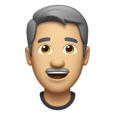 Middle aged man with dark short hair singing with his eyes closed sticker