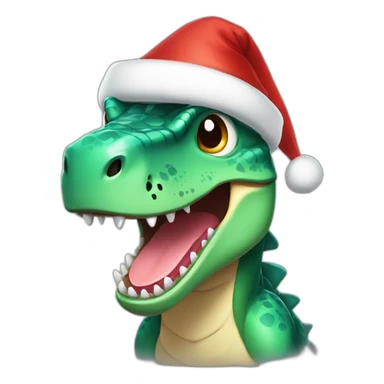 Dinasaur with Christmas hat sticker