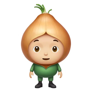An onion morphed into a human sticker