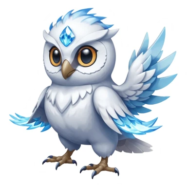 Cool Crystallic Feral Rowlet-Reshiram-fusion sticker