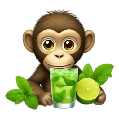 Monkey with mojito sticker
