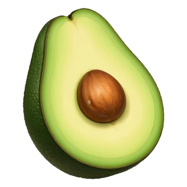 avocado half with pit sticker