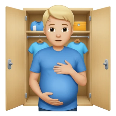 Pregnant blonde man in a closet make it a boy sticker