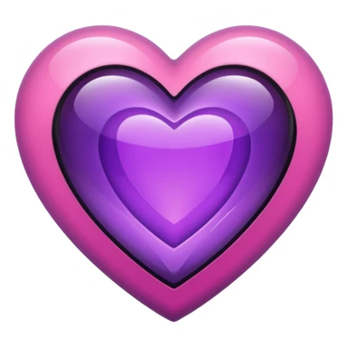 A purple and pink gem heart with black center sticker