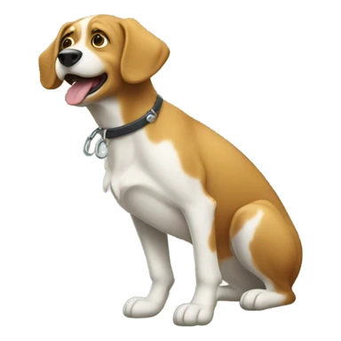 A dog peeing on a tree sticker