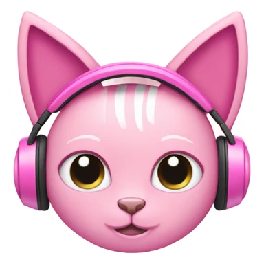 Pink headphones with cat ears sticker
