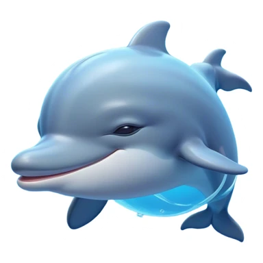 Meme-Worthy Cute Sleeping Dolphin Portrait Emoji, Head resting peacefully with a contented smile, showcasing a sleek, streamlined body and eyes gently closed in serene slumber, Simplified yet adorably endearing features, highly detailed, glowing with a soft, drowsy oceanic light, high shine, relaxed and utterly lovable, stylized with an air of playful laziness, soft glowing outline, capturing the essence of a sleeping dolphin that feels destined to become the next viral icon of adorable rest! sticker